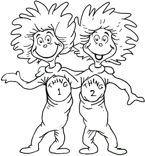 How to Draw Thing One and Thing Two from Dr. Seuss The Cat in the Hat – How to Draw Step by Step Drawing Tutorials Dr. Suess, Dr Seuss Printables, Dr Seuss Coloring Pages, Dr Seuss Preschool, Dr Seuss Classroom, Dr Seuss Activities, Dr Seuss Crafts, Thing 1 And Thing 2, Seuss Classroom