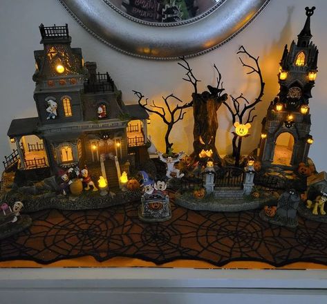 Disney Halloween Village Display, Disney Halloween Village, Halloween Village Display Ideas, Disney Decorations, Halloween Village Display, Village Display, Halloween Village, Disney Decor, Season Of The Witch