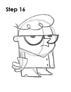 How to Draw Dexter Step 16 Disney Drawing Tutorial, Dexter's Laboratory, Disney Canvas Art, Dexter Laboratory, Cartoon Drawing Tutorial, Drawing Cartoon Characters, Cartoon Sketches, Drawing Tutorial Easy, Simple Cartoon