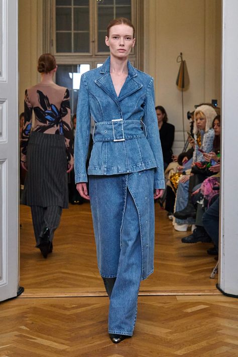 The Top 10 Fall 2024 Trends From Copenhagen Fashion Week | Vogue Royal Blue Outfits, Fall 2024 Fashion, Stine Goya, Copenhagen Fashion, Poppy Print, Denim Day, Copenhagen Style, Copenhagen Fashion Week, Jean Trends