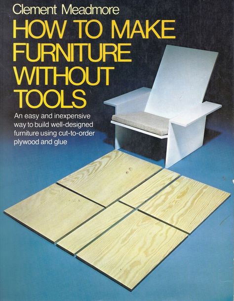 Reading Joel Moskowitz's recent piece on building flatpack furniture reminded me of my first encounter with plywood furniture that could be built with a minimal number of tools. I had been given a book called How to Make Furniture without Tools, which contained designs for simple but functional tables, chairs, Nomadic Furniture, How To Make Furniture, Record Shelf, Modern Patio Design, Mod Furniture, Make Furniture, Flat Pack Furniture, Work Project, Plywood Sheets