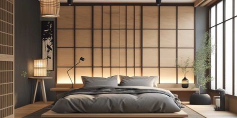 Bedroom Japanese Style Modern, Japan Bedroom Design, Japan Style Interior Bedroom, Minimalist Bedroom Design Japanese Style, Minimal Bedroom Design Japanese Style, Japanese Bedrooms, Japan Bedroom, Bedroom Japanese Style, Japanese Architecture Bedroom