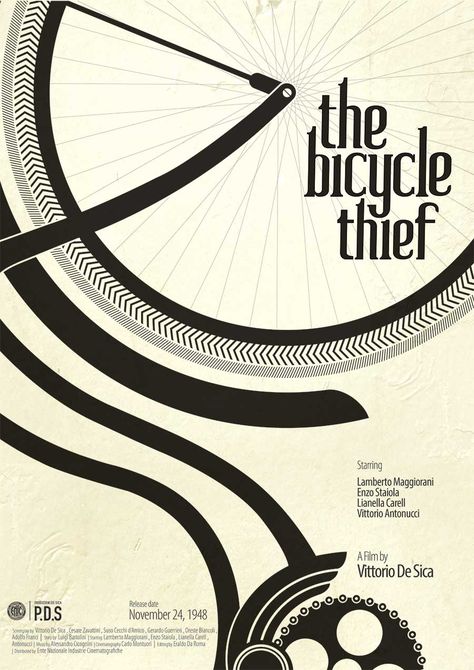 Kshitij Tembe, reintroduces the memories of neo-realistic Italian film 'The Bicycle Thief' that contained the impact of World War II. Herb Lubalin, Poster Graphic, Bike Poster, Design Illustrations, Design Editorial, Poster Ads, Bicycle Art, Bike Art, Film Posters