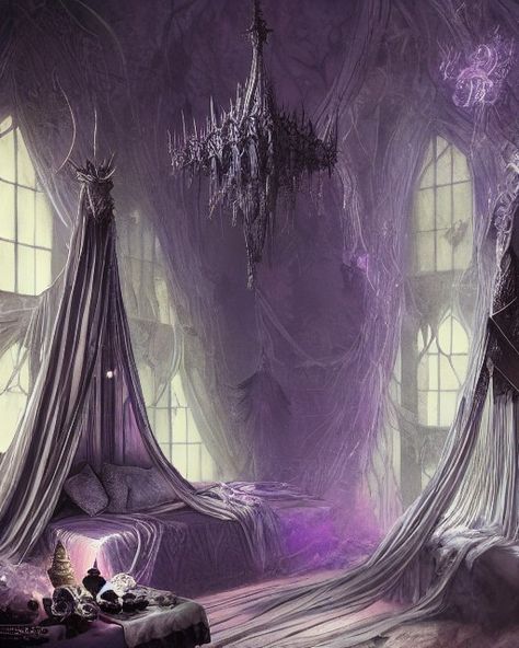 Elven Bedroom Concept Art, Queen Bedroom Ideas, Elven Bedroom, Fantasy Princess Bedroom Concept Art, Castle Bedroom Fantasy Art, Fantasy Bedroom Art Fairy, Royal Bedroom Fantasy Art, Crystal Bedroom, Elven Queen