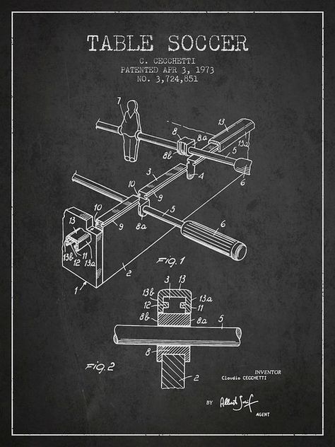 Table Soccer Game Patent from 1973 | Table Soccer Patent Dra… | Flickr Fussball Table, Foosball Table Diy, Architect Portfolio Design, Flipper Pinball, Table Soccer, Football Table, Foosball Tables, Small Apartment Bedrooms, Table Football