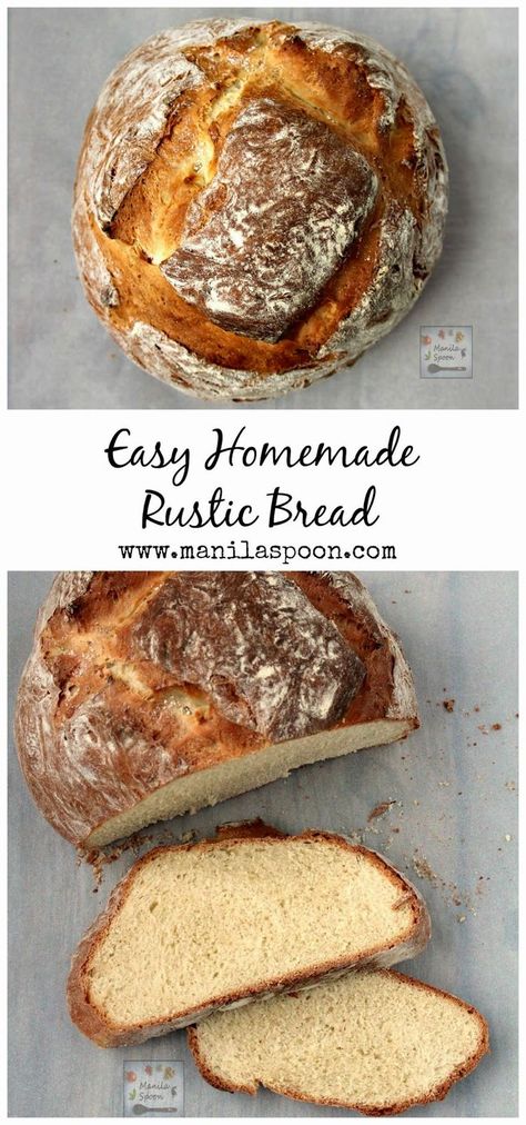 An easy and delicious recipe for homemade rustic bread even for the most inexperienced baker. Homemade Rustic Bread, Easy Rustic Bread, Rustic Bread Recipe, Rustic Loaf, Cottagecore Recipes, Rustic Bread, Loaf Recipes, Italian Bread, Artisan Bread