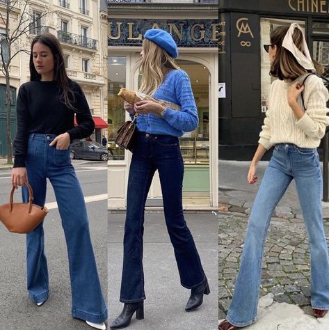 Bell Jeans Outfit, Flared Jeans Outfit Fall, Supermodel Aesthetic, Bell Bottom Jeans Outfit, Flare Jeans Outfit, Jeans Outfit Fall, Parisian Chic Style, Jeans Outfit Casual, Italy Outfits