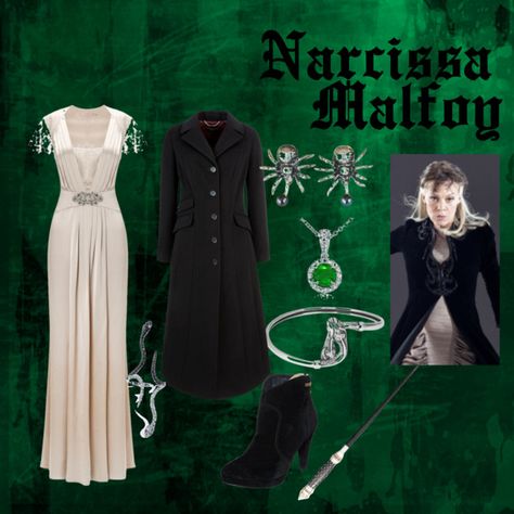 "Narcissa Malfoy" by reesebrat on Polyvore Narcissa Malfoy Outfit Ideas, Narcissa Malfoy Outfit, Narcissa Malfoy Costume, Lucius Malfoy Costume, Malfoy Costume, Harry Malfoy, Harry Potter Narcissa, Harry Potter Fancy Dress, Hogwarts Fashion