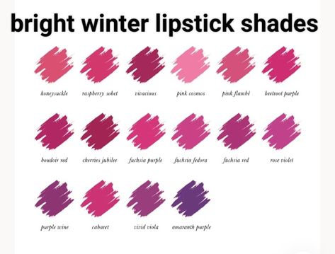 Clear Winter Lipstick, Bright Winter Makeup Products, Bright Winter Lipstick Colors, Bright Winter Lipstick, Winter Lipstick Colors, 2024 Health, True Winter Color Palette, Winter Lipstick, Color Seasons