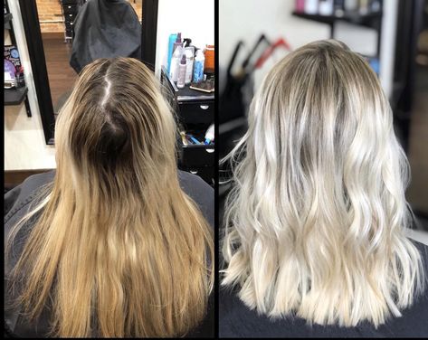 Blonde Refresh Before And After, Balayage Hair Blonde Before And After, Blonde To Balayage Before And After, Blonde Hair Before And After, Blonde Toner Before And After, Tone Down Blonde Hair Before And After, Blonde Before And After, Hair Before And After, Before And After Blonde Hair