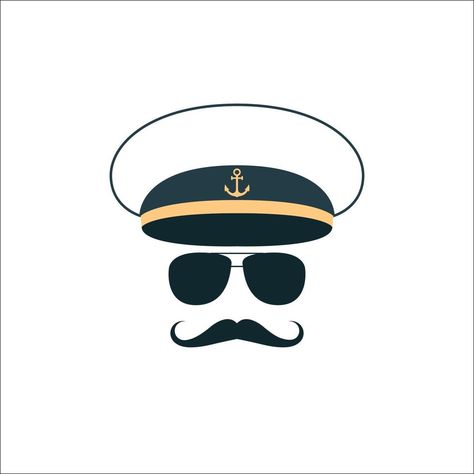 Captain sailor face icon. Vector illustration. Sailor Drawing Sea, Seaman Drawing, Sailor Wallpaper, Captain Illustration, Captain Logo, Sailor Logo, Marine Embroidery, Sailor Illustration, Nautical Logo