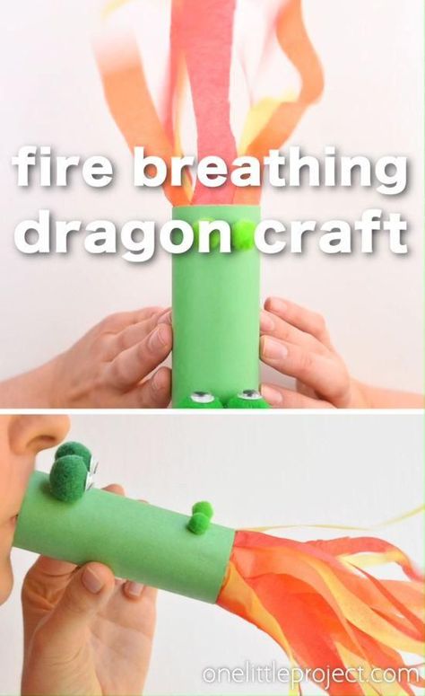 Dragon Craft, Babysitting Crafts, Summer Camp Crafts, Fire Breathing Dragon, Fire Breathing, Dragon Crafts, Toddler Arts And Crafts, Simple Craft, Daycare Crafts