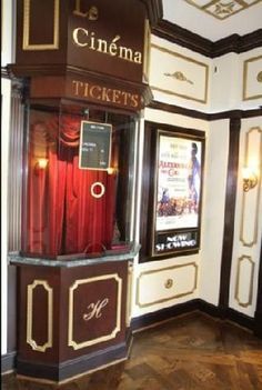 DIY Build Your Own Ticket Booth | Handy (Wo)Man ♥ | Pinterest ... Retro Theater, Theater Entrance, Theatre Decor, In Home Theater, Theatre Ideas, Painel Home, Movie Theater Rooms, Basement Home Theater, Ticket Booth