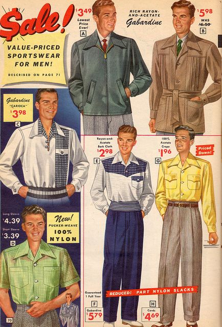 NBH 1953 | Vintage Men clothing 1953 fashions style color illustration 50s pants jacket shirt 1950s Men, 1950s Mens Fashion, Vintage Outfits 50s, Americana Vintage, 1950s Mens, Look Retro, Fashion 1950s, Vintage Mens Fashion, Retro Mode