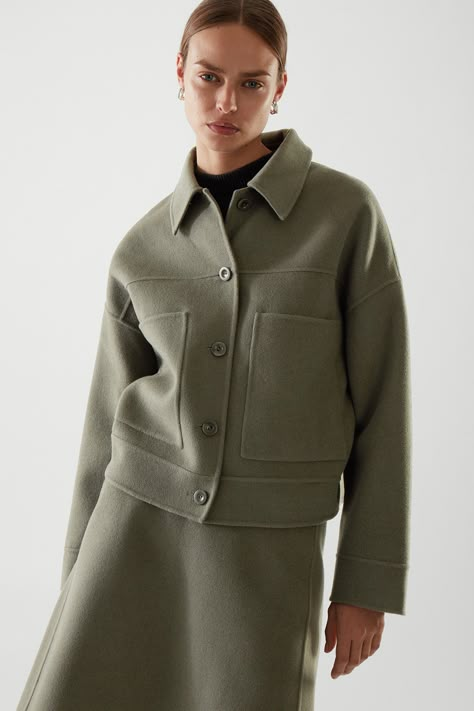 Khaki Outfits For Women, Green Khaki Jacket, Coat Styles, Pocket Jacket, Outfits For Women, 2024 Fashion, Winter 2024, Double Face, Street Style Outfit