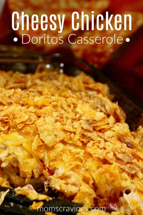 Cheesy Chicken Doritos Casserole in a dish Chicken Dorito Casserole Recipe, Chicken Dorito, Doritos Chicken Casserole, Doritos Recipes, Cheesey Chicken, Doritos Chicken, Chicken Dorito Casserole, Cheesy Chicken Casserole, Dorito Chicken