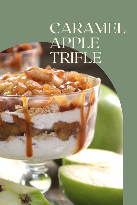 Individual Trifles, Caramel Apple Trifle, Thanksgiving Breakfast, Apple Donuts, Apple Breakfast, Apple Trifle, Caramel Desserts, Trifle Desserts, Trifle Recipe