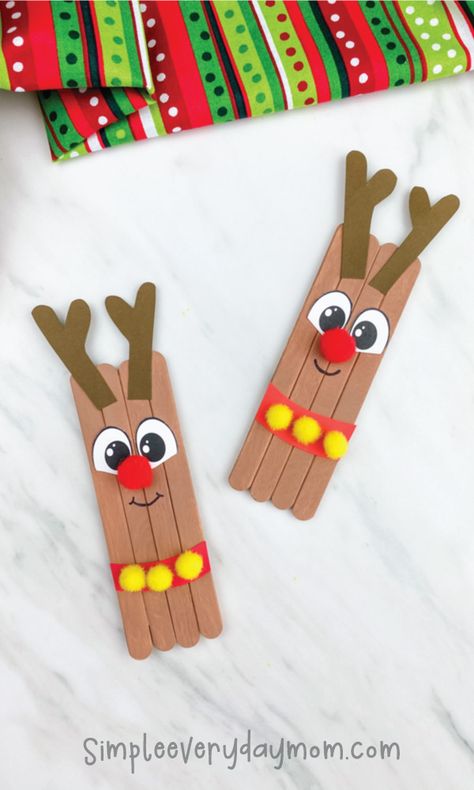 Reindeer Activities, Craft For Kids Easy, Popsicle Stick Craft, Popsicle Stick Christmas Crafts, Popsicle Stick Crafts For Kids, Homeschool Fun, Reindeer Craft, Popsicle Crafts, Thanksgiving 2020