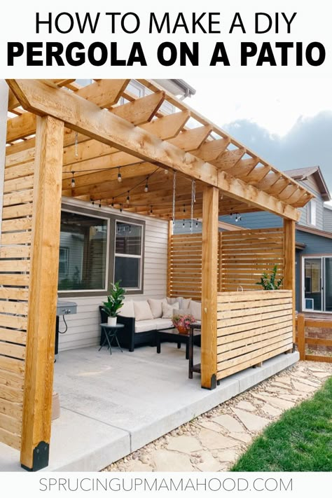 Pretty Backyard, Building A Pergola, Privacy Walls, Perfect Backyard, Backyard Pergola, Backyard Spaces, Casa Exterior, Pergola Plans, Diy Pergola