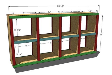 Build a 2x4 Console Cubby Shelves | Free and Easy DIY Project and Furniture Plans Ikea Wall Storage, Diy Cube Storage, Cubby Shelves, Wall Storage Unit, Ikea Wall, Cube Shelves, 2x4 Furniture, Lego Storage, Diy Magazine