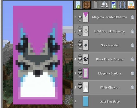 Cool Banner Designs Minecraft Bedrock, Among Us Banner Minecraft, Banner For Minecraft, Chicken Banner Minecraft, Banner Design Ideas Minecraft, Cool Minecraft Banners Designs, Pig Banner Minecraft, Minecraft Fox Banner, Minecraft Banner Designs Animals