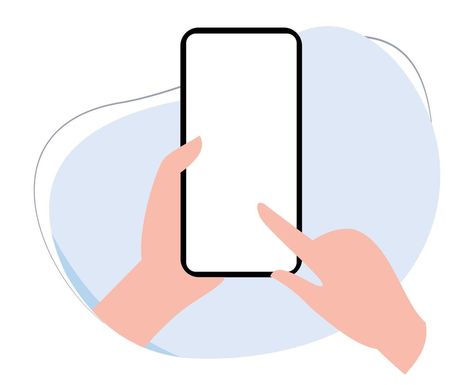 hand holding mobile phone with blank screen. cell phone with blank screen in hand. flat vector illustration of finger touching mobile phone screen. cellphone mock-up. mobile phone template with blank Pet Ecommerce, Cellphone Template, Cellphone Illustration, Phone Clipart, Hand Holding Phone, Blank Screen, Phone Template, Find My Phone, Free Phones