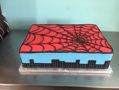 Spiderman Sheet Cake, Birthday Cake Rectangle, Cake Rectangle, Spiderman Cake Topper, Blaze Birthday, Cake Designs For Kids, Spiderman Birthday Cake, 6th Birthday Cakes, Superhero Birthday Cake