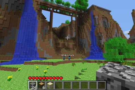 Epic waterfall. Behind Waterfall, Minecraft 2014, 2014 Nostalgia, Beach Floor Plans, Minecraft Houses Xbox, Mojang Minecraft, Minecraft Houses Blueprints, Minecraft Pocket Edition, Video Games Xbox