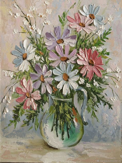 Inspiration Painting, Flower Paintings, Flower Art Painting, Painting Flowers, Art Inspiration Painting, Painting Art Projects, Painting Inspo, Diy Art Painting, Canvas Art Painting