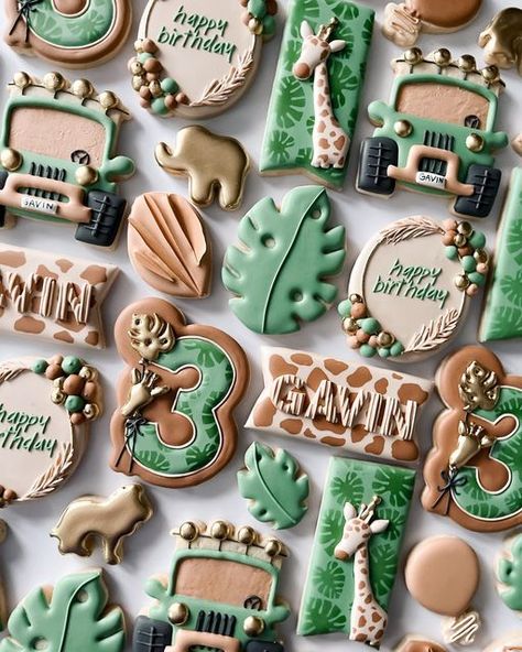 Born Two Be Wild Cookies, Young Wild And Three Birthday Cookies, Two Wild Birthday Cookies, Wild And Three Cookies, Young Wild And Three Cookies, Safari Birthday Cookies, Two Wild Cookies, Cookie Bucket, Third Birthday Boys