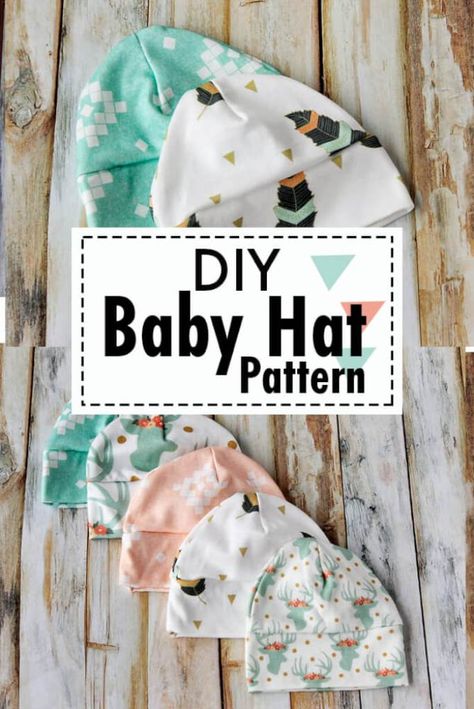 Baby Hat Sewing Pattern, Hat Sewing Pattern, Hat Sewing, Diy Bebe, Hat Patterns To Sew, Baby Hat Patterns, Sew Ins, Costura Diy, Beginner Sewing Projects Easy