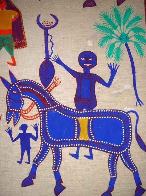 Pithora Painting, Bhil Art, Kite Designs, Indian Handicrafts, White Chalk, Painted Clothes, Grade 5, Colorful Paintings, Gods And Goddesses