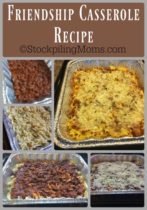 Friendship Casserole, Freezer Casseroles, Pasta Garlic, Freezer Dinners, Noodles Recipes, Slow Cooker Freezer Meals, Freezable Meals, Freezer Meal Planning, Make Ahead Freezer Meals