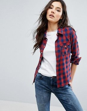 Check Shirts | Womens Plaid Shirts | ASOS Check Shirt Outfit Women, Check Shirt Outfit, Checkered Shirt Outfit, Checked Shirt Outfit, Checked Shirt Women, Red Checked Shirt, Blue Jean Outfits, Check Shirts, Checkered Shirt