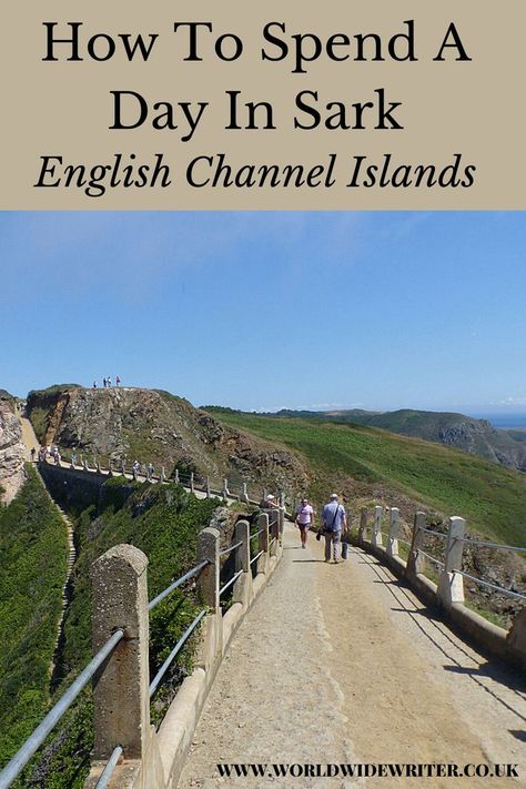 Narrow strip of land connecting two islands. with a steep drop down to the sea Tiny Island, English Channel, Channel Islands, Travel Website, Dream Holiday, Travel Writer, The English, Railroad Tracks, Day Trip