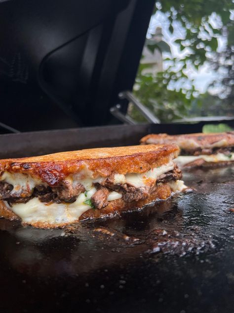 Birria Grilled Cheese – Cuso Cuts Birria Grilled Cheese, Birria Sauce, Black Bean Salad, Goat Meat, Beef Tallow, Pineapple Salsa, Mexican Rice, Cinnamon Milk, Adobo Sauce