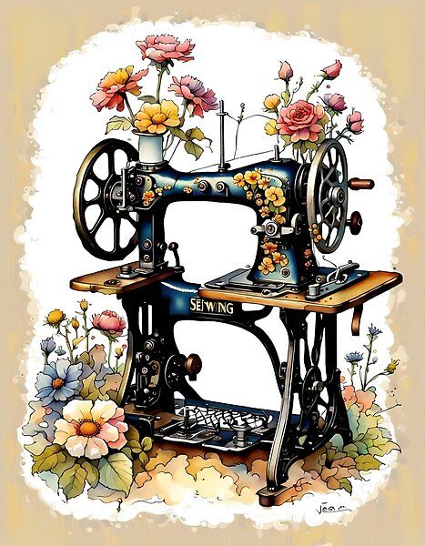 Sewing Images, Sewing Artwork, Sewing Machine Vintage, Sewing Clipart, Sewing Photography, Machine Image, Scrapbook Vintage, Parrots Art, Coaster Art