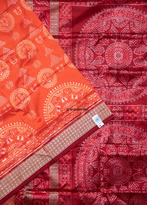 Sambalpuri Silk Saree, Odisha Saree, Sambalpuri Saree, Handloom Silk Saree, Silk Ikat, Textile Crafts, Designer Party Wear Dresses, Dyeing Techniques, Traditional Fabric