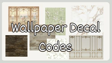 #decalcodes #roblox #bloxburg Bloxburg Wood Panel Decals, Wall Trim Decal Codes Bloxburg, Coquette Wallpaper Decal Bloxburg, Wallpaper Decal Codes, Bloxburg Brick Decal Codes, Bloxburg Wallpaper Codes, Bloxburg Wall Decals, Bloxburg Wallpaper, Roblox Decal Codes