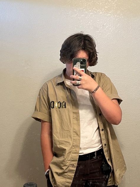 Tan Button Up Outfit, Tan Button Up Shirt Outfit Men, Tan Button Up, Monochromatic Outfit Men, Tan Fits, Button Up Outfit, Button Up Shirt Outfit, Tan Outfit, Outfit Brown