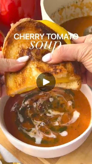 17 reactions | cherry tomato soup #soup #recipe #cooking #plantbased #vegan #healthyrecipe_9EzQNW1VI44 | Morgan Gilbert | Morgan Gilbert · Original audio Cherry Tomato Soup, Yukon Gold Potato, Ripped Recipes, Recipe Soup, Plant Based Cookbook, Roasted Cherry, Yukon Gold, Roasted Cherry Tomatoes, Tomato Soup Recipes