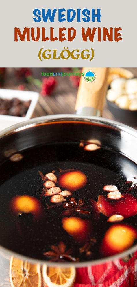 No Christmas celebration in Sweden is complete without some Glögg (or Mulled Wine). If you haven't tried it yet, no worries, there is no need to travel to Northern Europe to enjoy it. You can easily make it at home! Swedish Glogg Recipe, Glogg Recipe Swedish, Swedish Glogg, Glogg Recipe, Scandinavian Recipes, Mead Recipe, Heritage Recipes, Holiday Beverages, Warm Wine