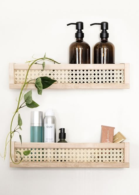 DIY Ikea Hacks Storage Cane Shelves Wall Cane Shelves, Ikea Hacks Storage, Ikea Hack Storage, Easy Ikea Hack, Ikea Hack Ideas, Ikea Shelves, Ikea Furniture Hacks, Diy Ikea Hacks, Wall Diy