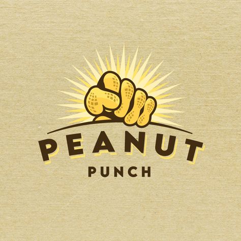 PeanutPunch Peanut Logo Design, Peanut Butter Logo, Peanut Punch, Peanuts Images, Health App Design, Logo Archive, Brand Character, Drinks Logo, Typo Logo