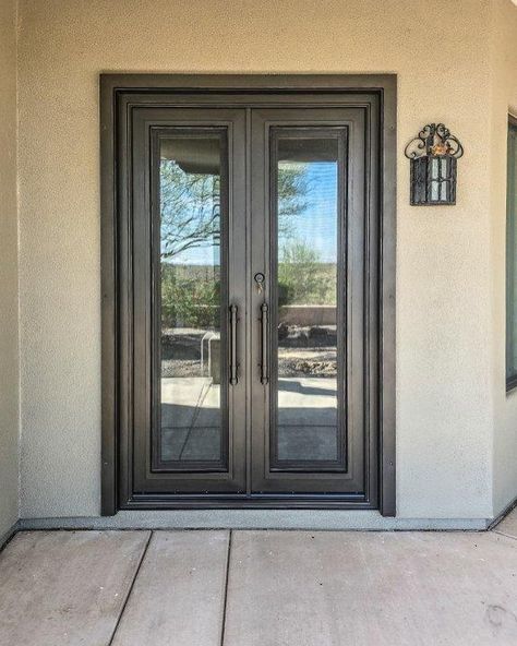 Some of the week’s installs - for a re-model a front double square Grand Entry Door in the Filmore design, and for 2 back doors, a single and double square Grand Entry Door in the Open View design. And on a new build, a Double Square Grand Entry door in a custom design. #irondoors #entrydoor #entrydoors #ironentrydoors #customentrydoor #craftedbyhand #beautiful #beautifuldoors #handcraftedirondoors #security #securitydoor #customsecuritydoor #ironsecuritydoors Iron Security Doors, Custom Entry Doors, Double Door Entryway, Iron Entry Doors, Double Entry Doors, Security Door, Back Doors, Iron Doors, Beautiful Doors