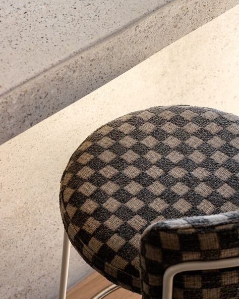 Simone Haag on Instagram: "A chequered spot for dining in style in the kitchen at our Cliff Top project. ‘Diiva’ swivel stool by @grazia_and_co in custom fabric by @KellyWearstler via @elliottclarke_​​​​​​​​ ​​​​​​​​ Thank you @simoncouchmanarchitects for inviting us to join you on this project. Build @bartlettconstructions Captured by @timothykaye" Simone Haag, Swivel Stool, Caravan, Instagram A, Reno, The Kitchen, In Style, Custom Fabric, Thank You