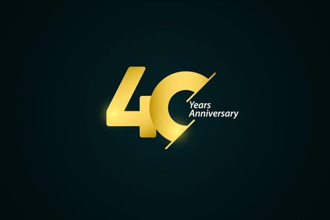 40 Years Anniversary Celebration Gold Logo Vector Template Design Illustration Celebrating 40 Years Of Business, 40 Years Anniversary Logo, 40 Years Anniversary, Shell Logo, Luxe Logo, 40 Year Anniversary, Anniversary Logo, Business Icon, Vector Template