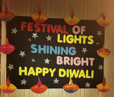 Happy Diwali Board Decoration, Happy Diwali Chart For School, Happy Diwali Decoration, Diwali Boards For School, Diwali Decoration Board Ideas, Diwali Decoration For School Board, Diwali School Board Decoration, Diwali Classroom Decoration, Diwali Notice Board Decoration