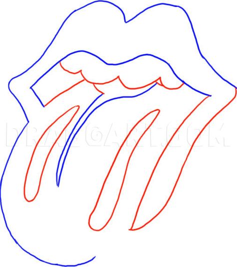 Lips Step By Step, Trace Drawing, Rolling Stones Logo, Lip Logo, Draw Logo, Fall Drawings, Mouth Drawing, Ronnie Wood, Rolling Stones Magazine