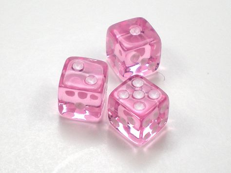 Koplow Games Translucent Pink w/White 5mm d6 Dice Pink Poker Cards Aesthetic, Pink Dice Aesthetic, Translucent Aesthetic, Pink Objects, Pink Dice, D6 Dice, Pink Vibes, Nanjing, Dice Games